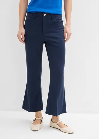 Flared 7/8 broek met decoratieve knoop • donkerblauw • bonprix online shop