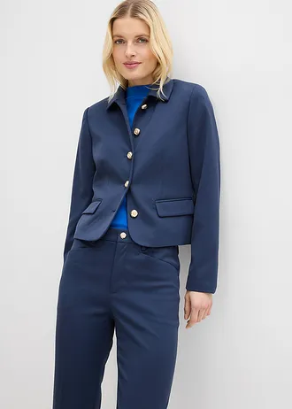 Pantalon 7/8 évasé avec bouton décoratif • bleu foncé • Boutique bonprix