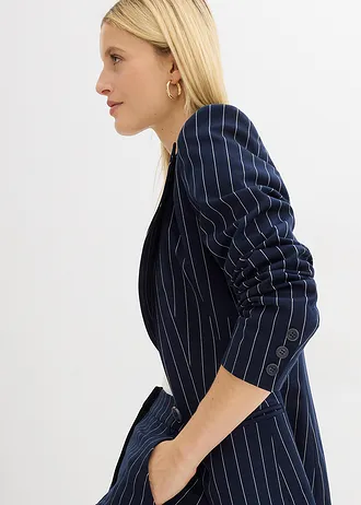 Sacou cu dungi subțiri • bleumarin-ecru cu dungi • magazin bonprix