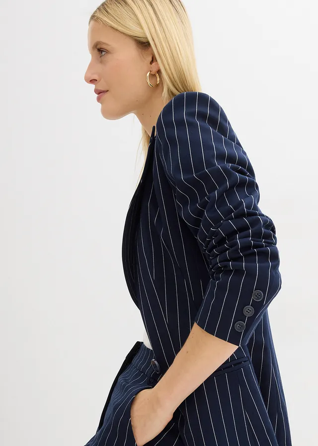 Blazer met krijtstreep • donkerblauw/wolwit gestreept • product-page.page-title-suffix