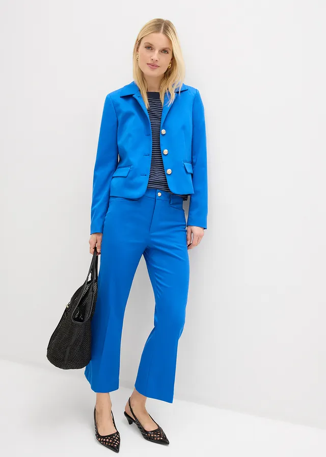 Korte blazer donkerblauw/wit gestreept