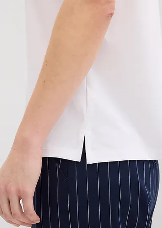 T-shirt met satijnen rand • wit • bonprix online shop