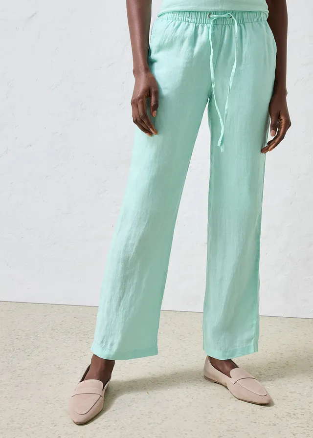 Pantalon taille élastiquée 100% lin