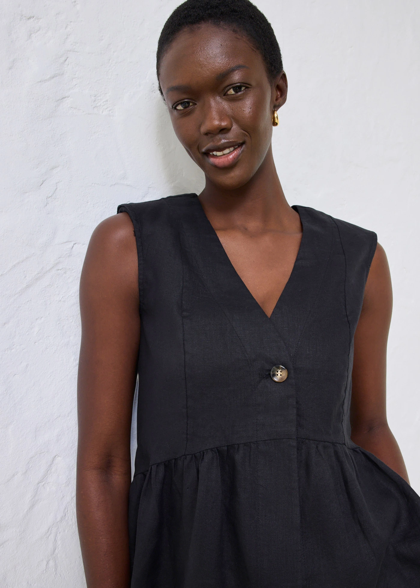 Vestă din in 100% • negru • magazin bonprix