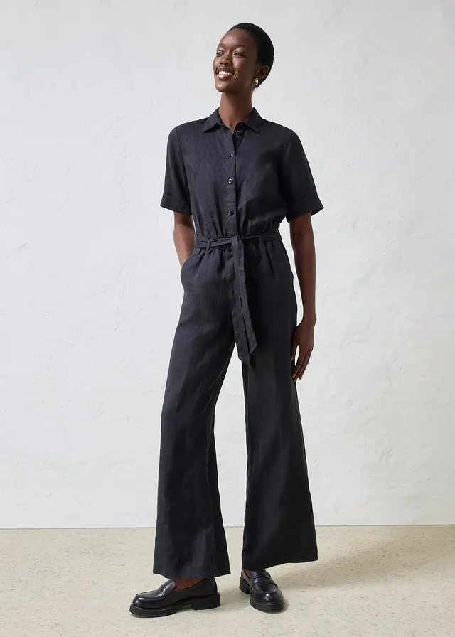 Combinaison 100% lin, Couleur: noir