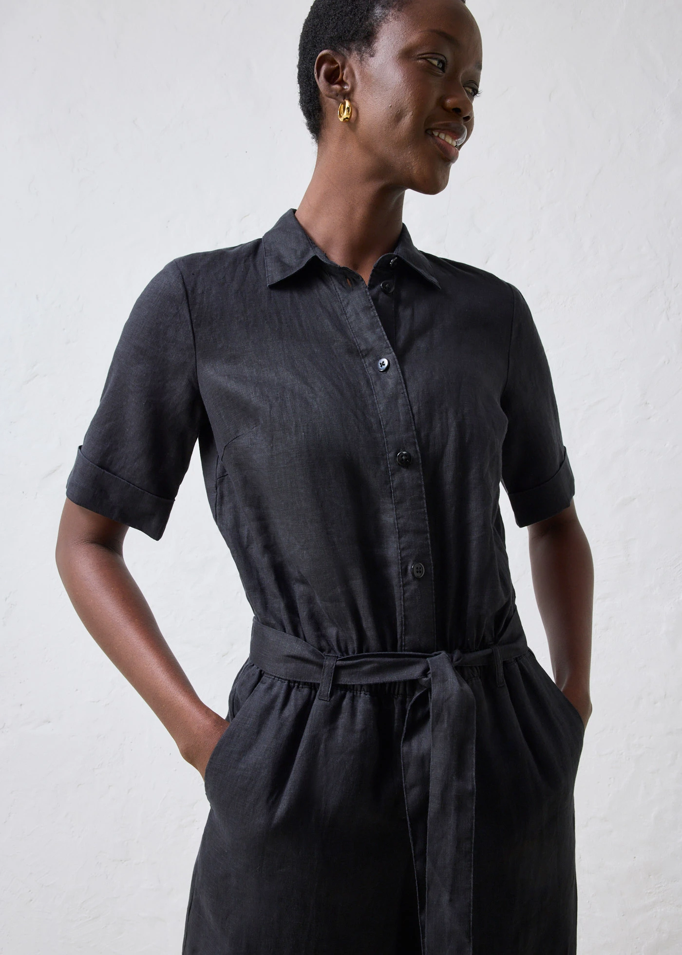 Combinaison 100% lin • noir • Boutique bonprix