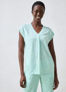 Tričko z čistého lnu, barva: světle mátová