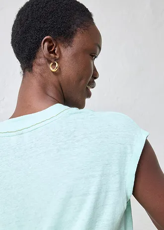 T-shirt van puur linnen • lichtmint • bonprix online shop