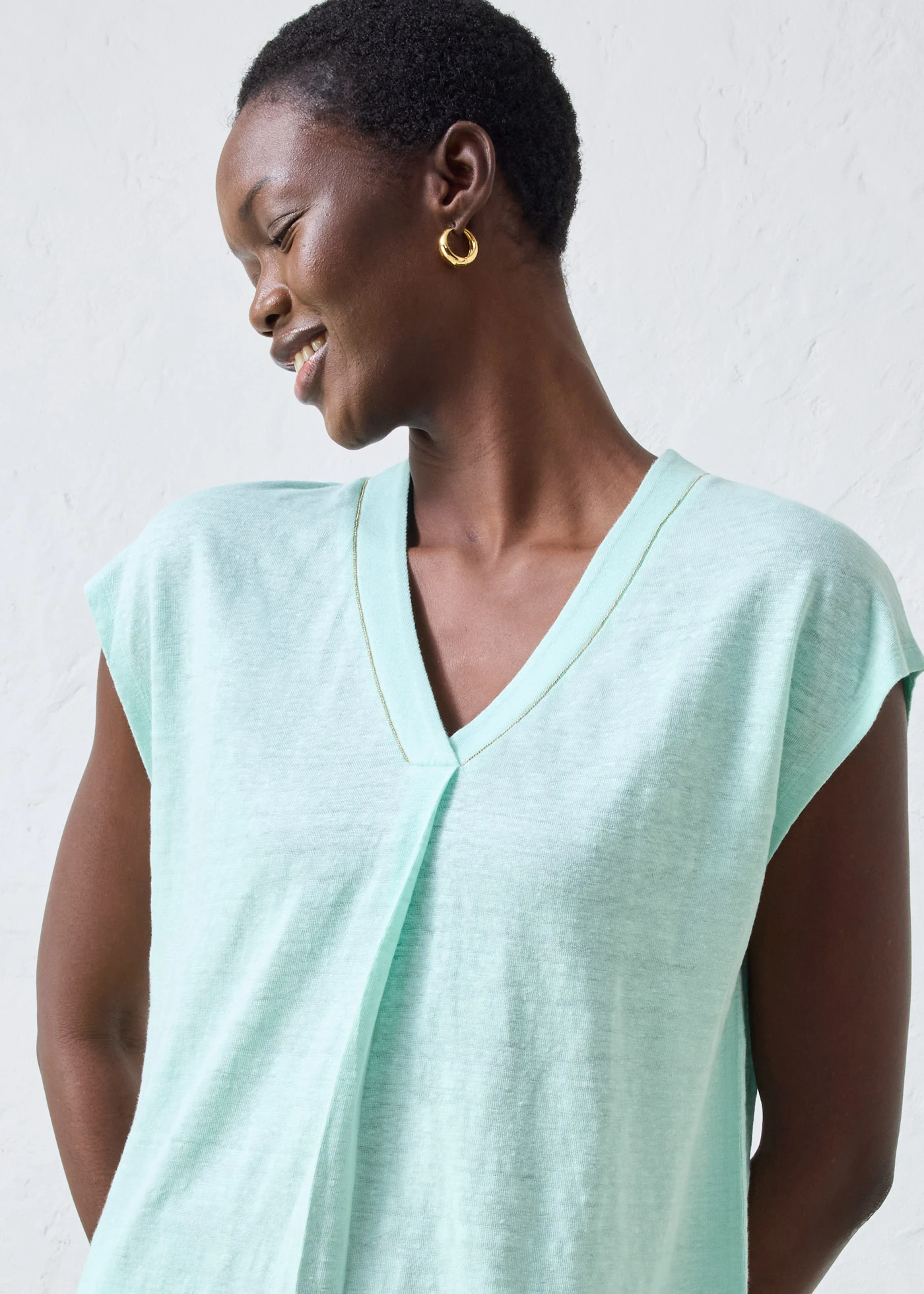 T-shirt van puur linnen • lichtmint • bonprix online shop