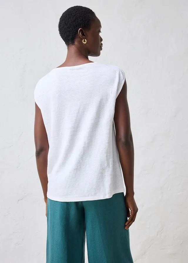 Shirt van puur linnen, Kleur: wit