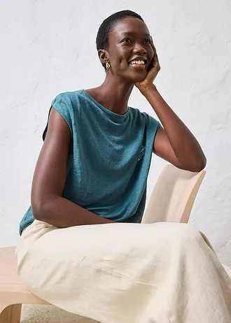 Póló tiszta lenvászonból • borszöld • bonprix áruház