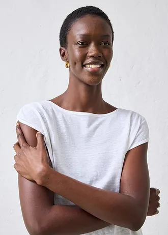 Póló tiszta lenvászonból • fehér • bonprix áruház