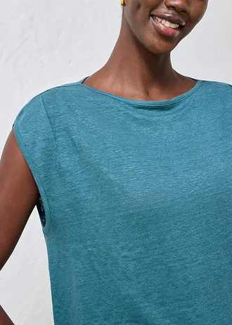 Bluză tricot din in 100% • verde-piper • magazin bonprix