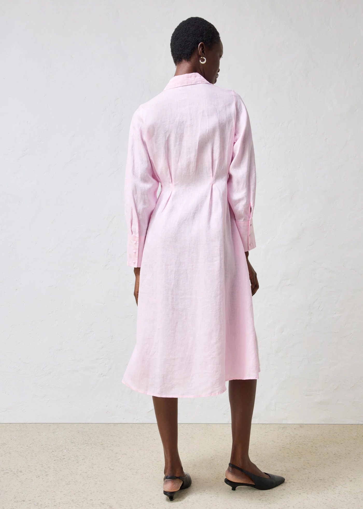 Robe-chemise 100% lin • rose cristal • Boutique bonprix