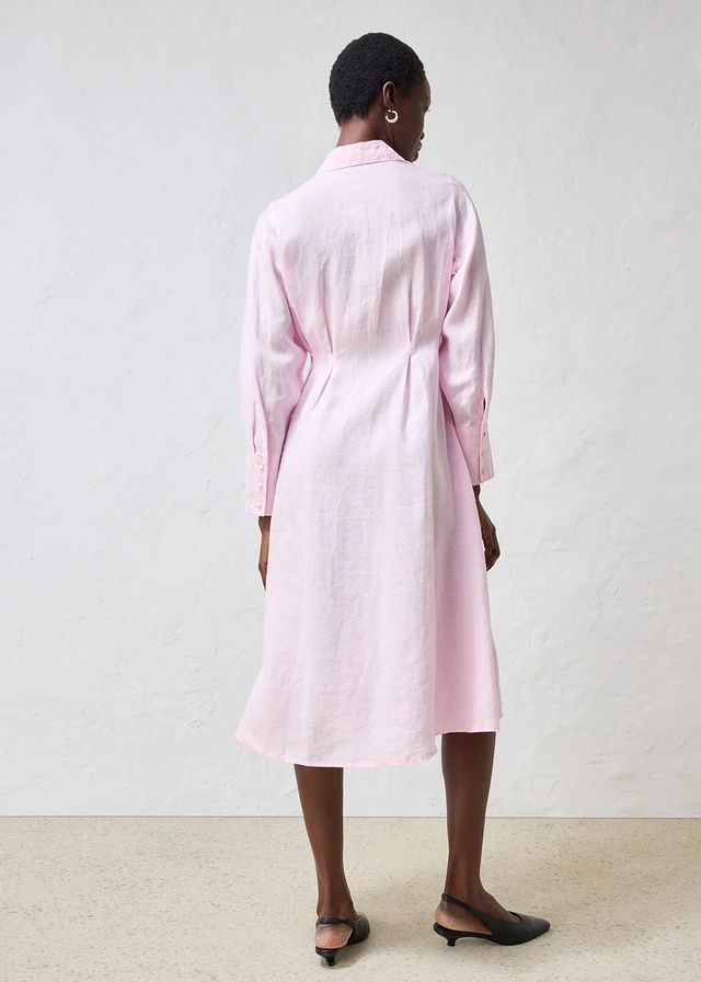 Robe-chemise 100% lin • rose cristal • product-page.page-title-suffix