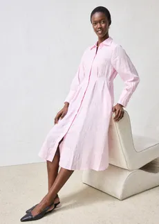 Robe-chemise 100% lin • rose cristal • Boutique bonprix