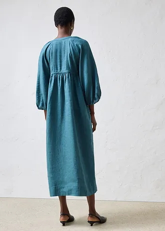 Maxi jurk van puur linnen • pepergroen • bonprix online shop