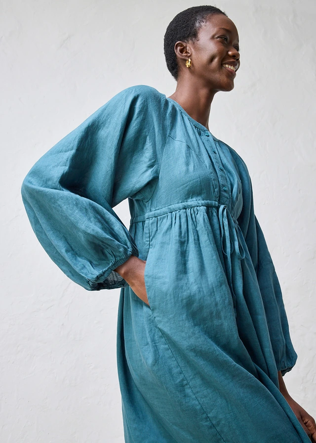 Robe longue 100% lin • vert poivre • product-page.page-title-suffix
