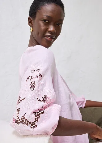 Tunika z čistého lnu • křišťálově růžová • bonprix obchod