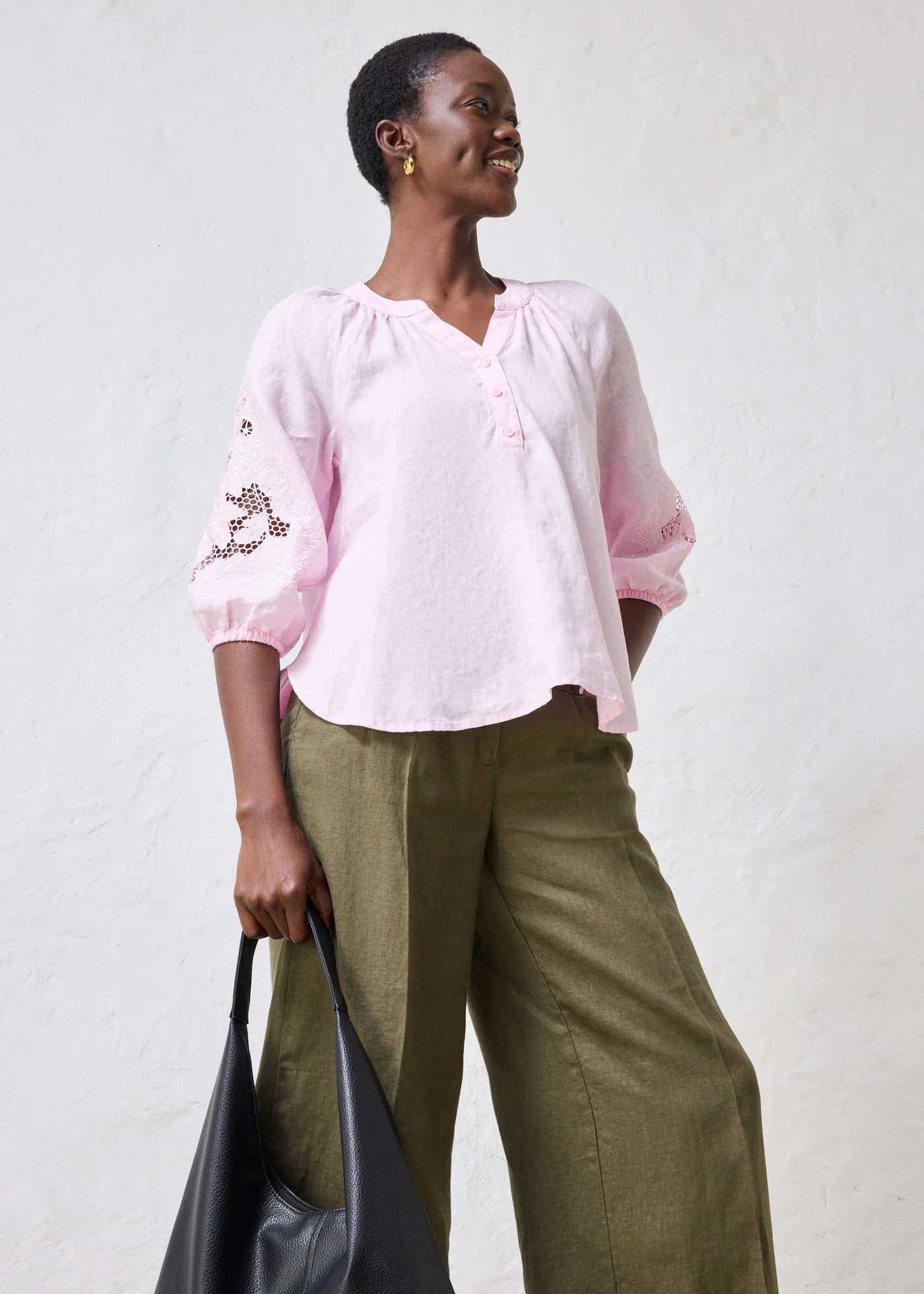 Tunika z czystego lnu • jasnoróżowy kryształowy • sklep bonprix