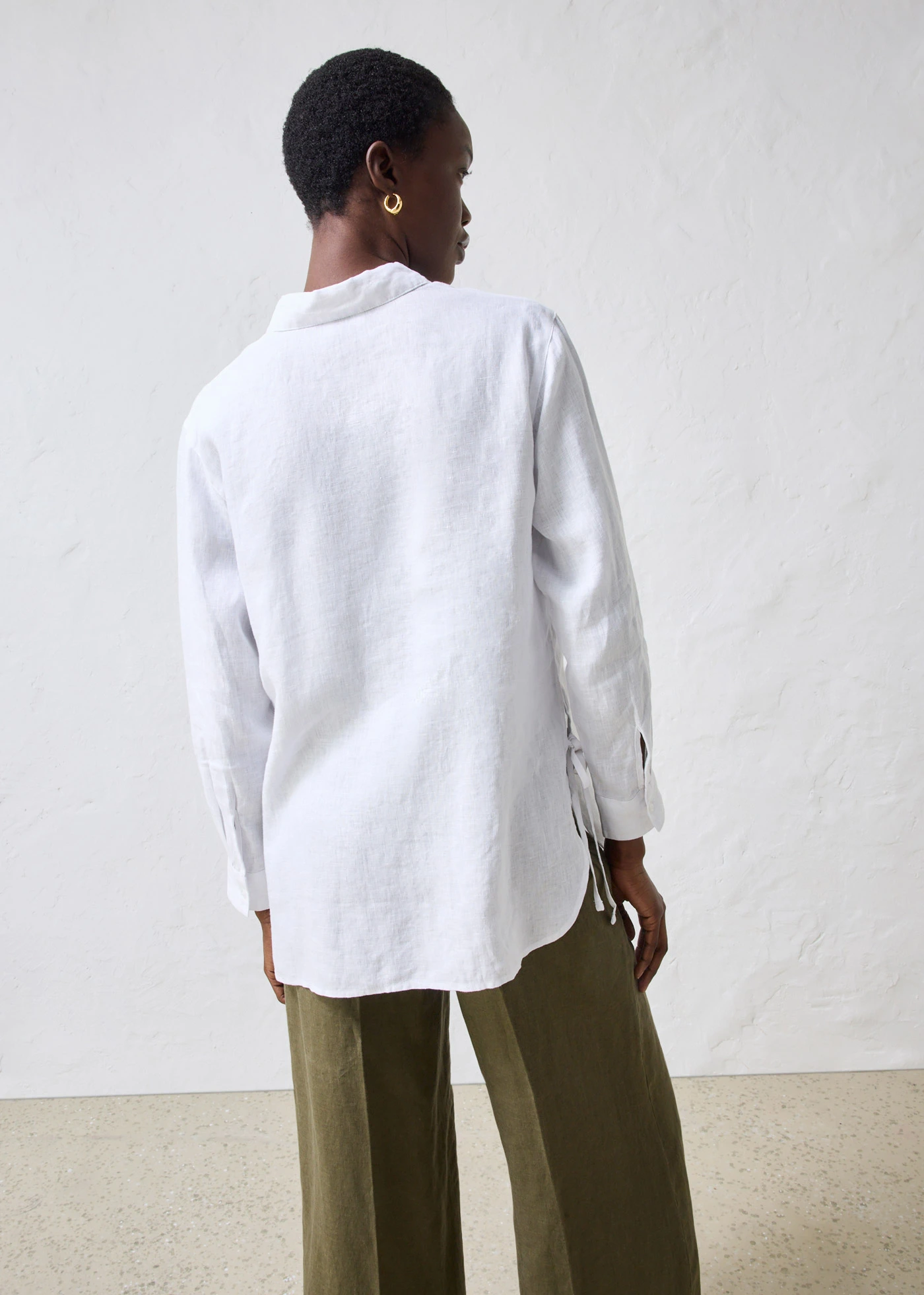 Overhemdblouse van linnen • wit • bonprix online shop