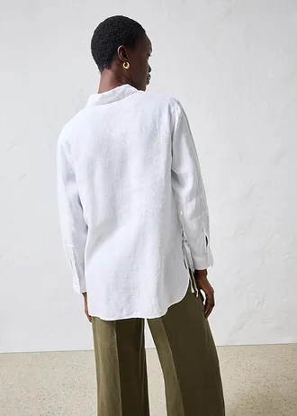 Overhemdblouse van linnen • wit • bonprix online shop