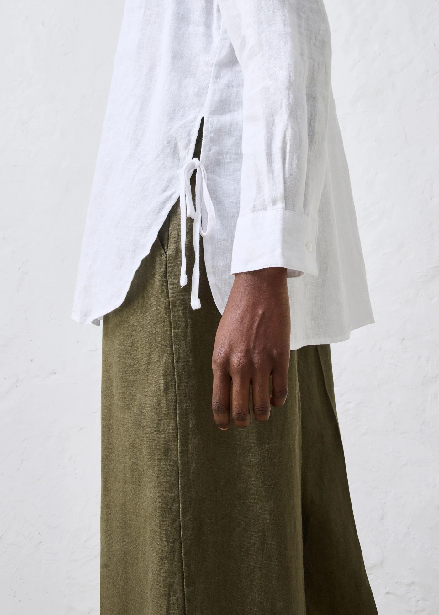 Overhemdblouse van linnen • wit • bonprix online shop