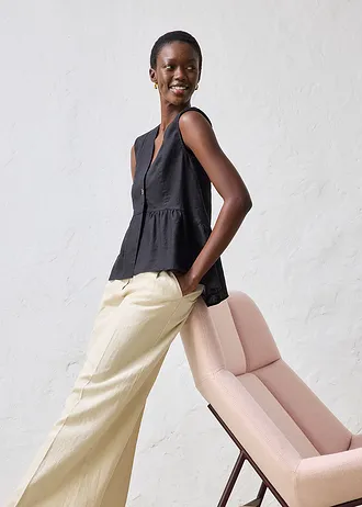 Vesta z čistého plátna • čierna • obchod bonprix