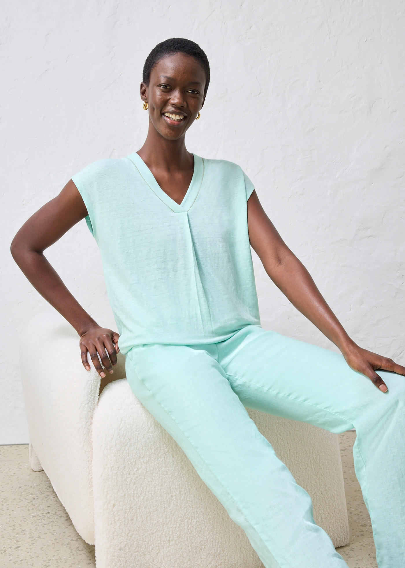 T-shirt 100% lin • menthe clair • Boutique bonprix