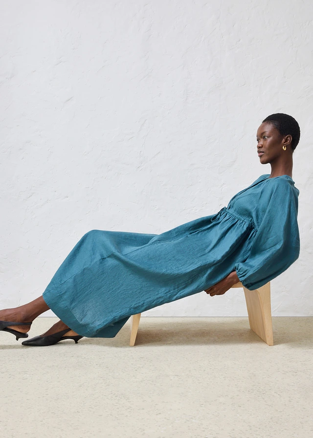 Robe longue 100% lin • vert poivre • product-page.page-title-suffix
