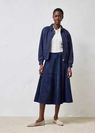 Leren rok, Kleur: donkerblauw