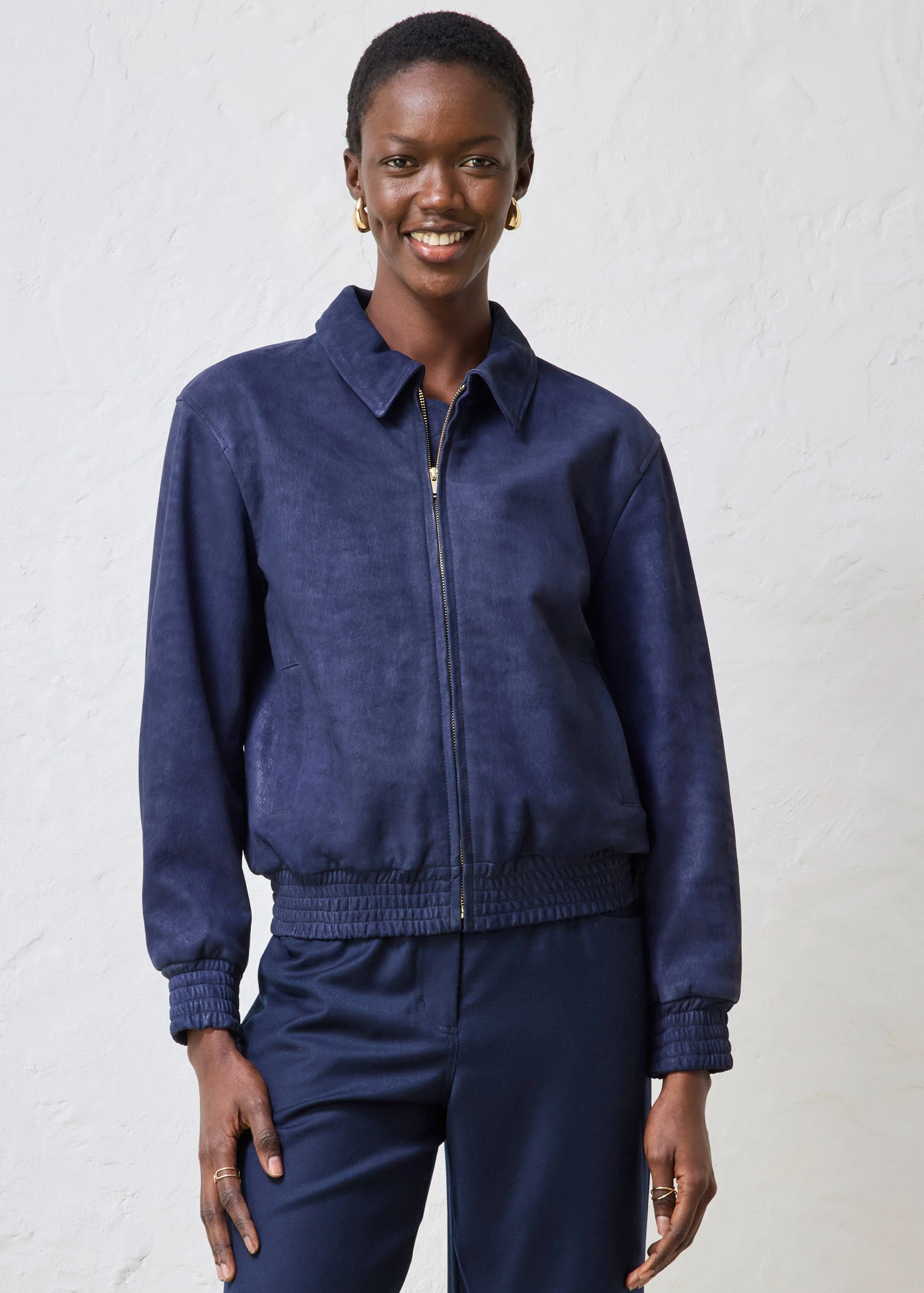 Bomber van suède • donkerblauw • bonprix online shop