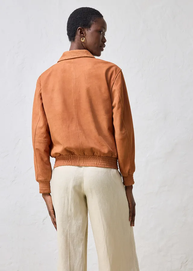 Bomber van suède, Kleur: bronskleur