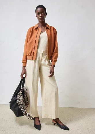 Bluzón z verlúrovej kože, farba: orieškovo hnedá