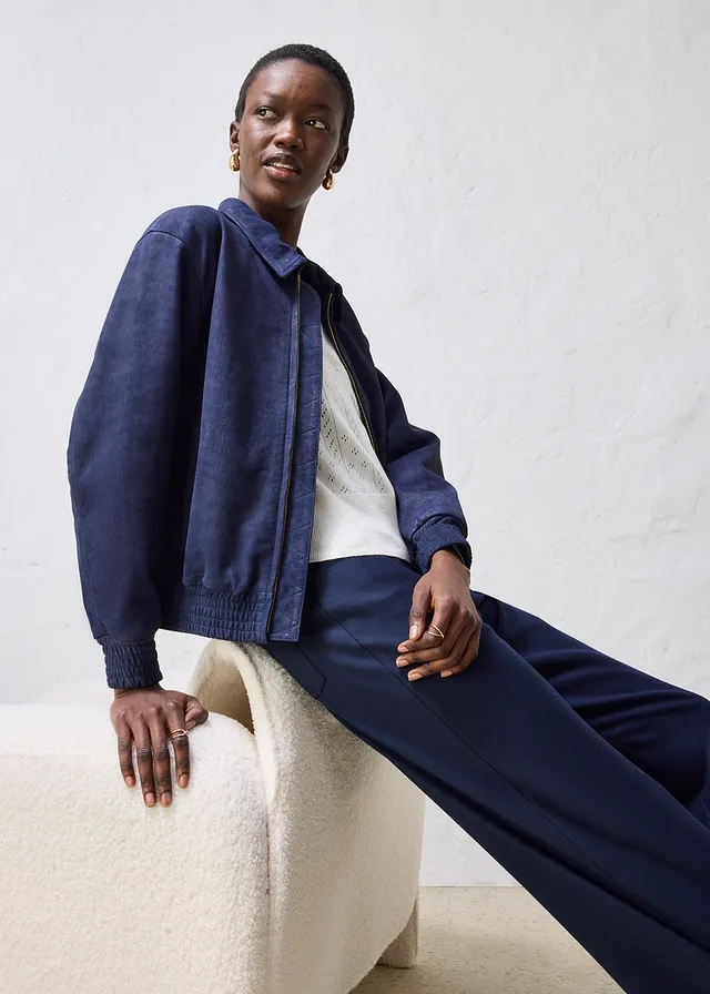 Bomber van suède • donkerblauw • product-page.page-title-suffix