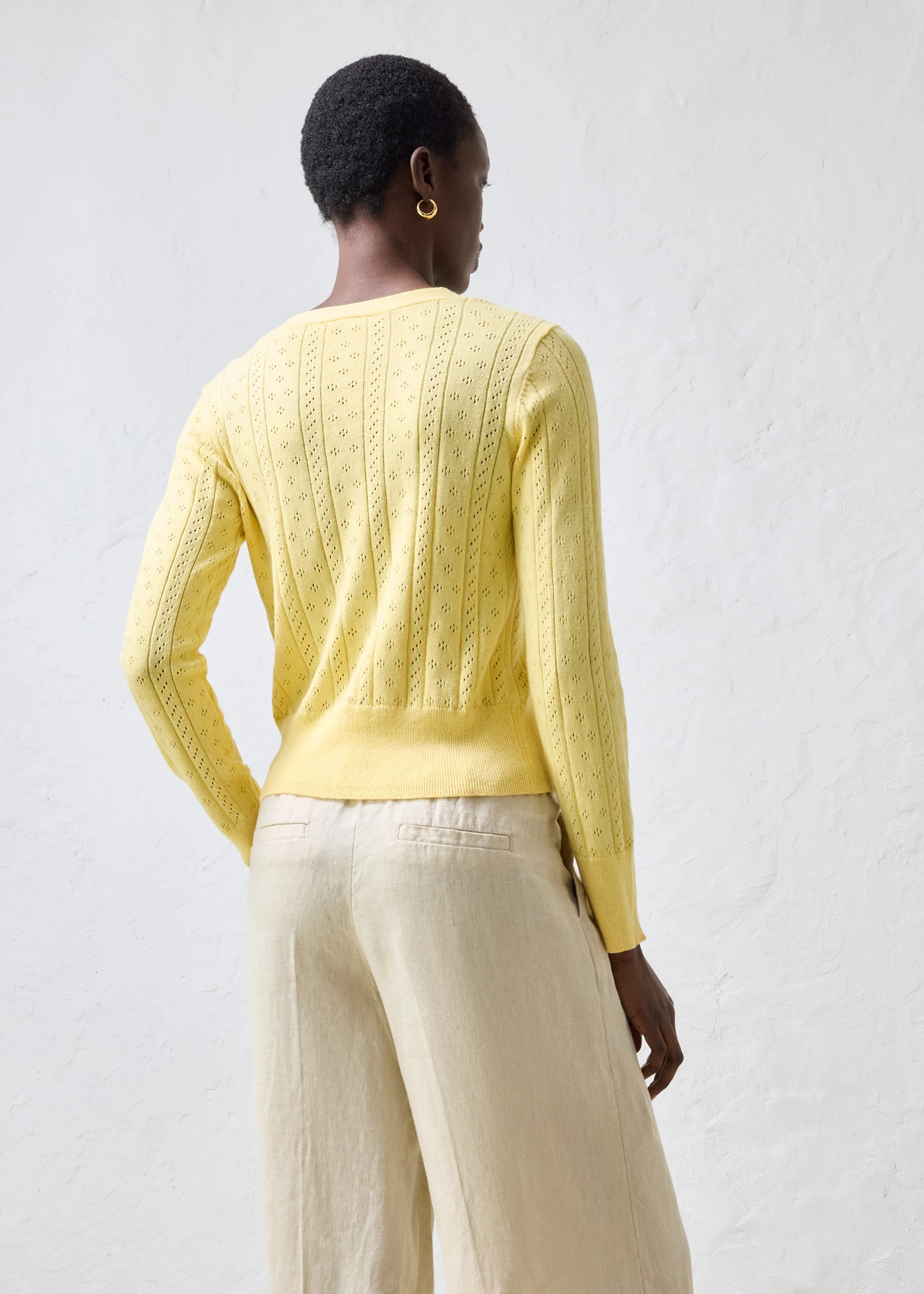 Ajour vest met zijde • lichtgeel • bonprix online shop