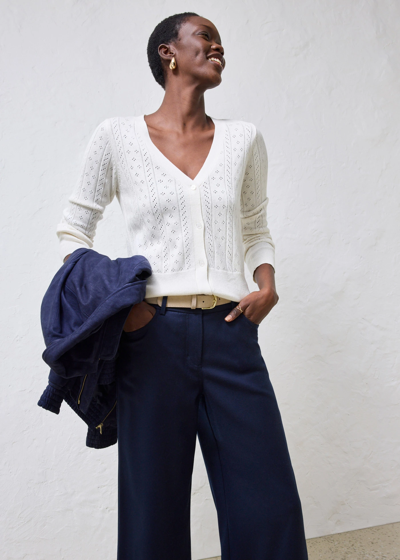 Azsúr kötött kardigán selyemmel • fehér • bonprix áruház