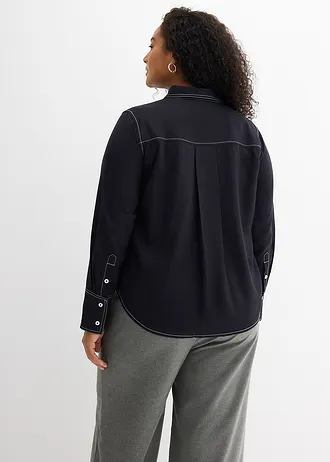 Blúz puha viszkózból, szín: fekete/gyapjúfehér