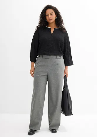 T-shirt à passepoil contrastant, Couleur: noir-écru