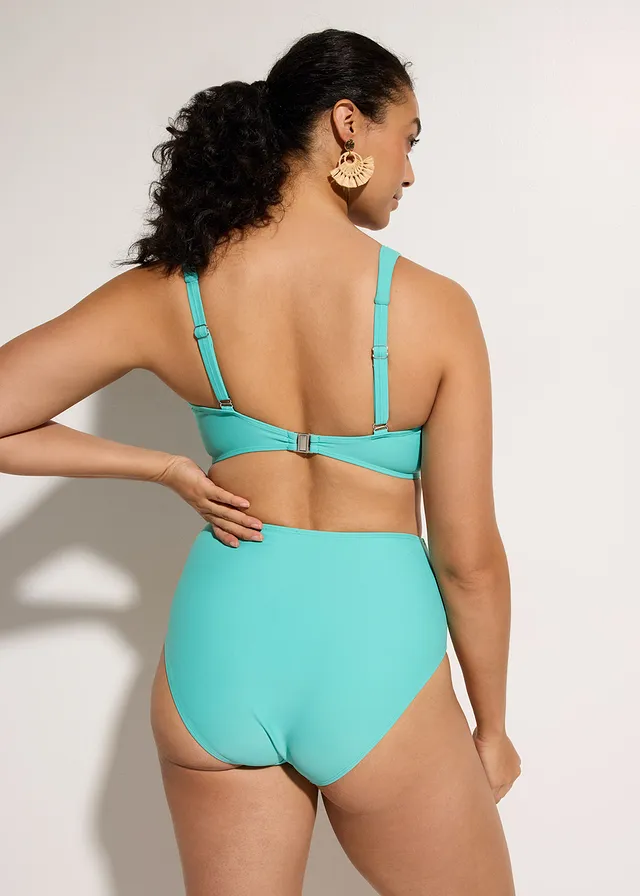 Licht corrigerende bikini in wikkellook (2-dlg. set), Kleur: turkoois