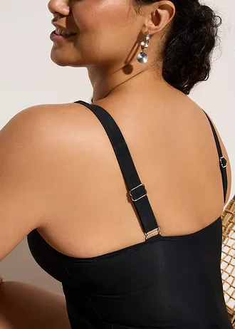 Licht corrigerend badpak met transparant mesh • zwart • bonprix online shop