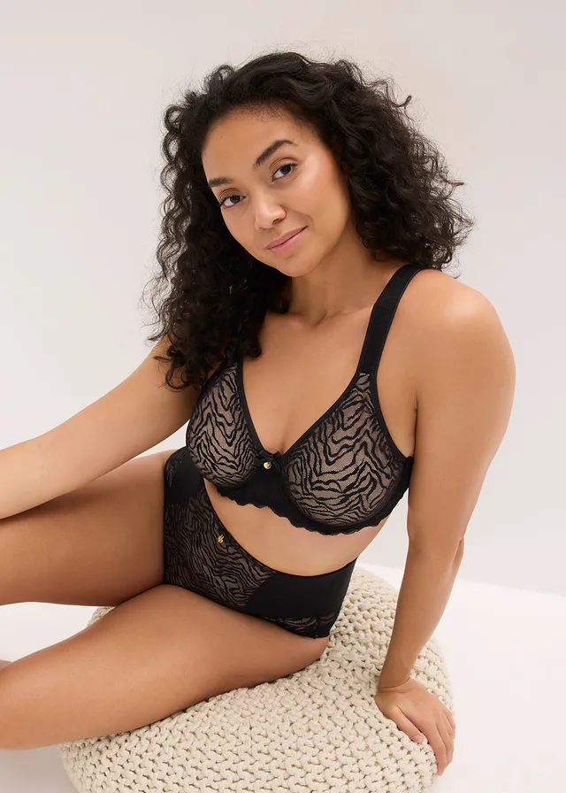 Soutien-gorge minimiseur à bretelles rembourrées, Couleur: noir