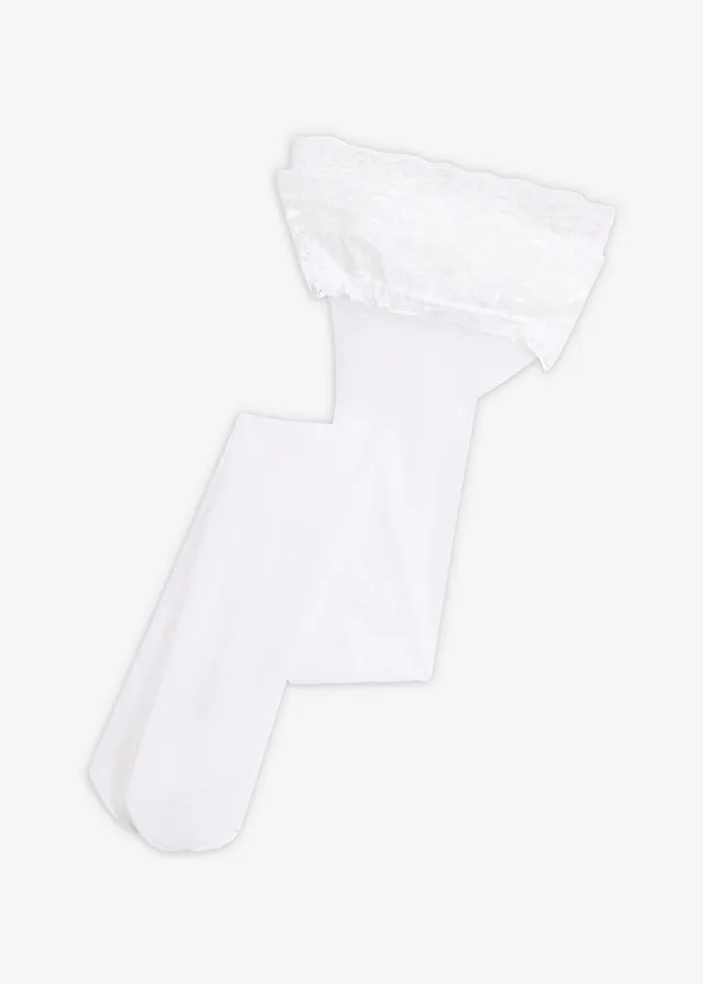 Hold up panty met kant 20 DEN, Kleur: wit