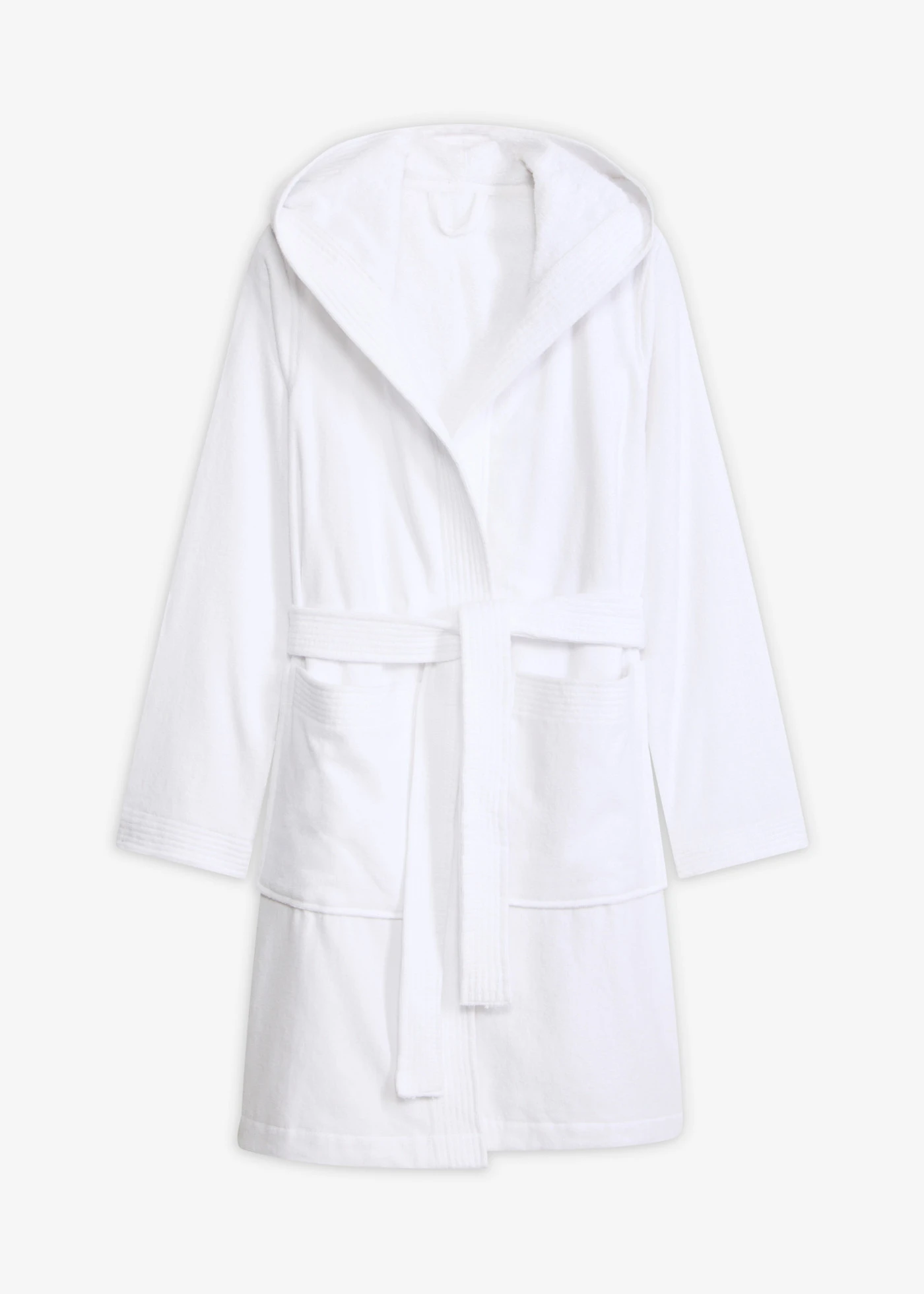 Badjas met capuchon van katoen • wit • bonprix online shop