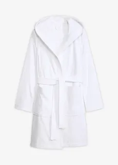 Peignoir à capuche en éponge 100% coton • blanc • Boutique bonprix
