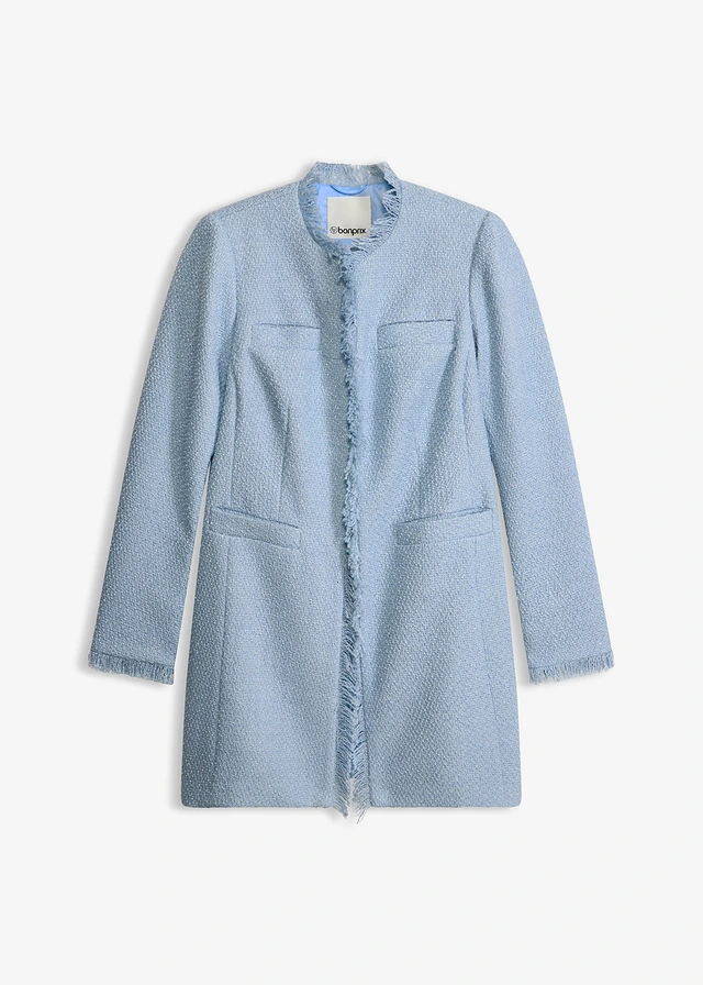 Blazer long en maille bouclée