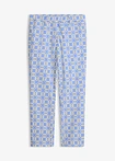 middenblauw/ecrubeige met grafische print