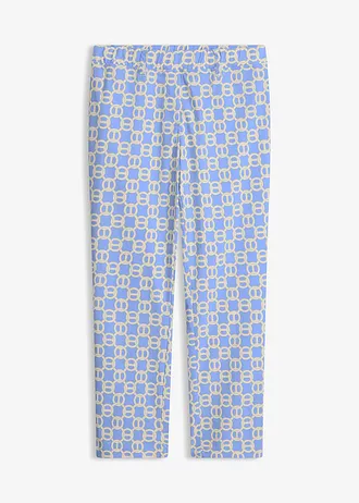 Pantalon en bengaline extensible • bleu moyen/beige naturel graphique • Boutique bonprix