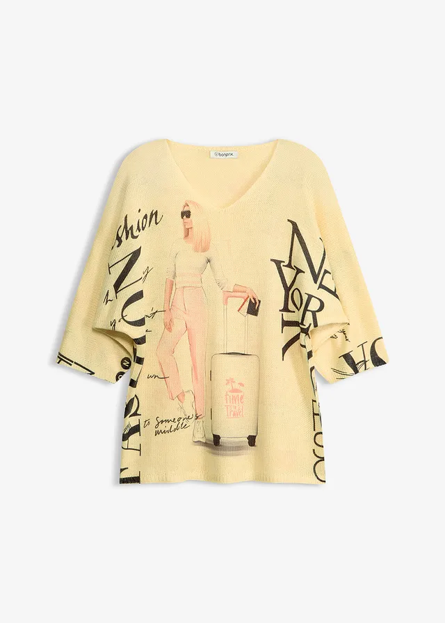 Sweter • jasnożółty • sklep bonprix