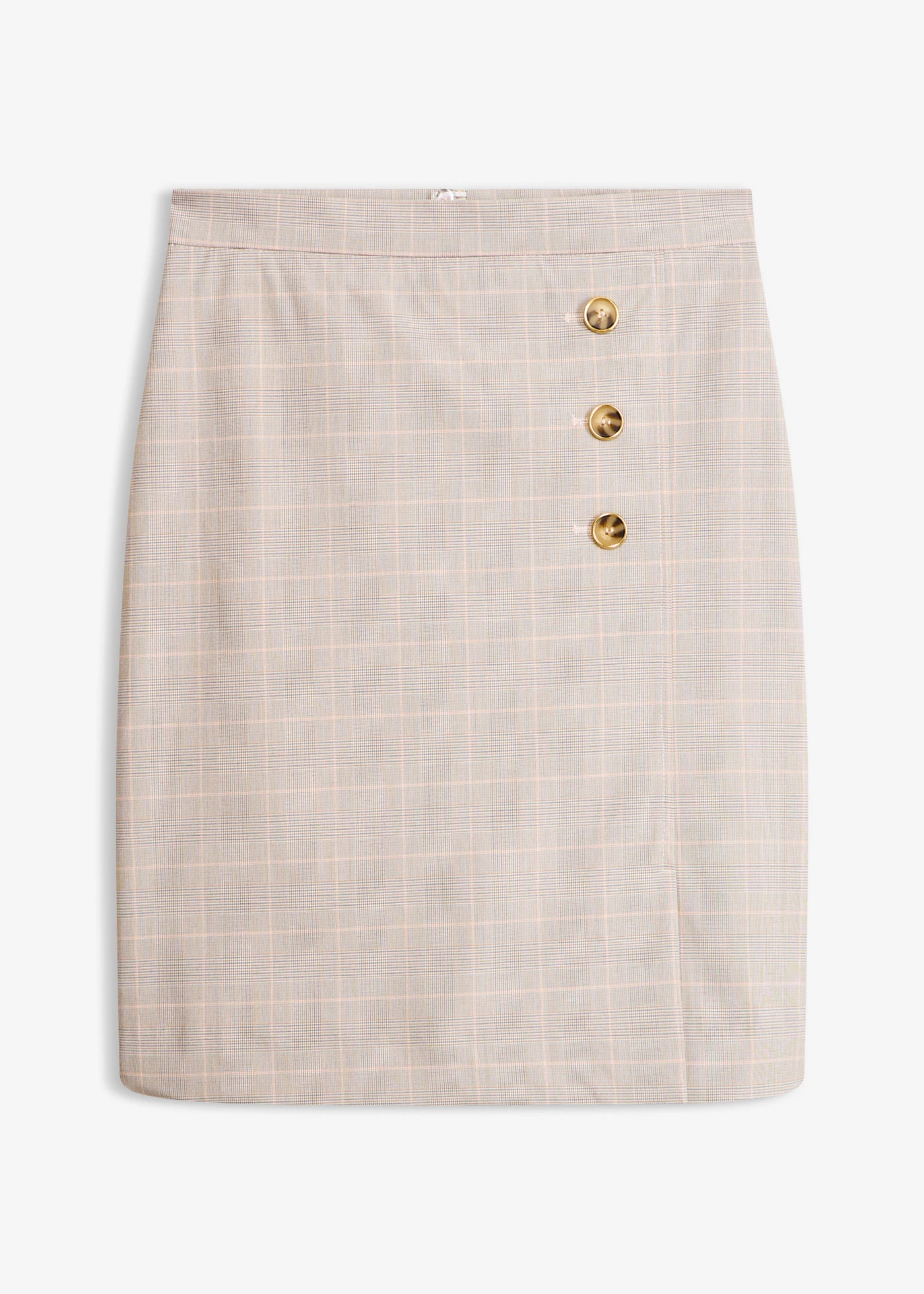 Jupe crayon à carreaux écossais • gris clair-rose clair carreaux • Boutique bonprix